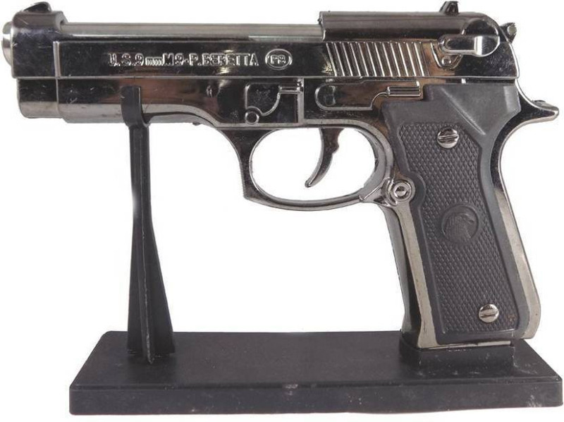 kmt02 ktent0020 RIKA Small 9 m.m. mouser gun shaped refillable pocket cigratte lighter with stand Pocket Lighter(black)