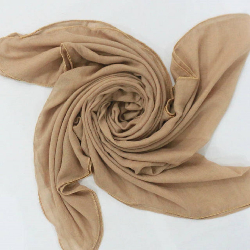 veilsofheaven Solid All Side Beads Cotton Viscose Women Scarf, Fancy Scarf