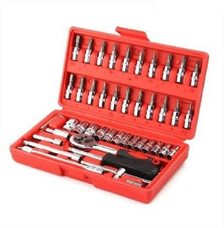 royal trust 46 PCS Hand Tool Multi-functional and Interchangeable Kit Of Socket Set (Pack of 46) Socket Set