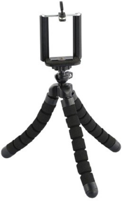 Pacificdeals 10 inch Lightweight Flexible Tripod With Mobile Attachment For DSLR, Action Cameras , Tripod(Black, Supports Up to 1200 g)