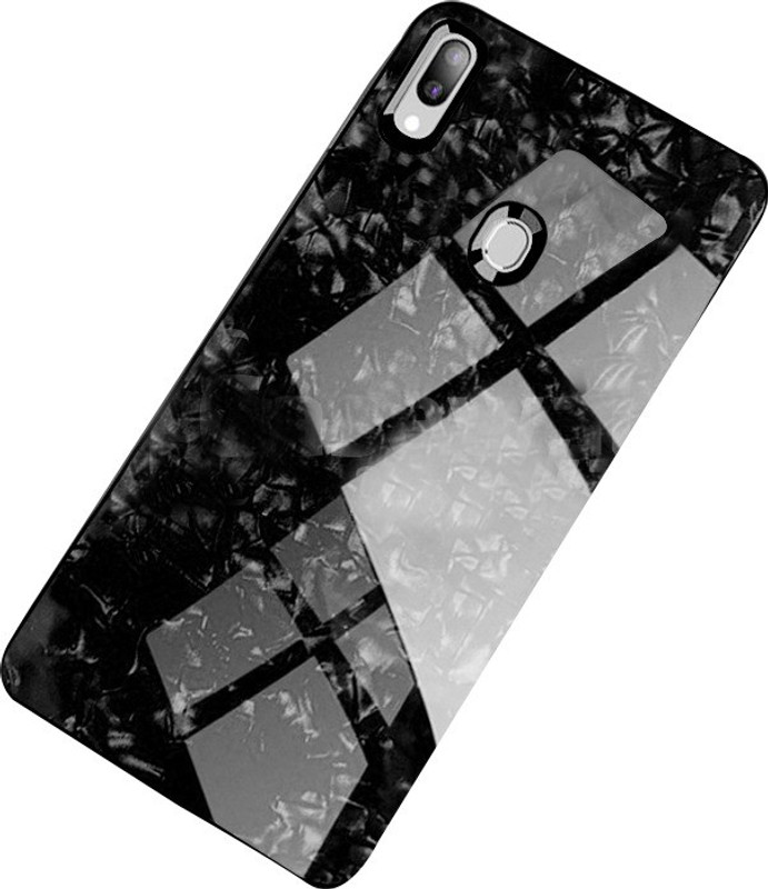 mobikcity Back Cover for Galaxy A30 Luxury Marble Glitter Silicone Glass Case(Navy Blue)