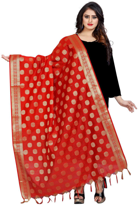 khoosanta Cotton Blend Woven Women Dupatta