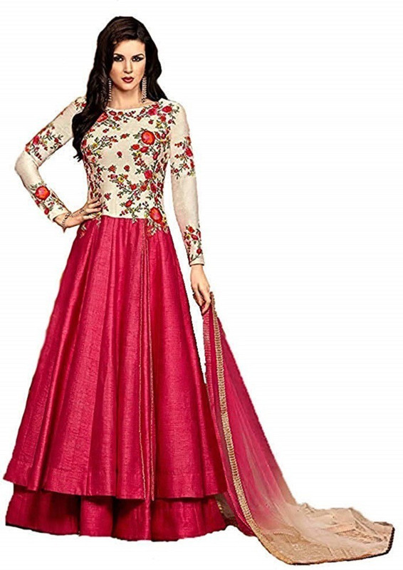 hir fashion Anarkali Gown(Pink)
