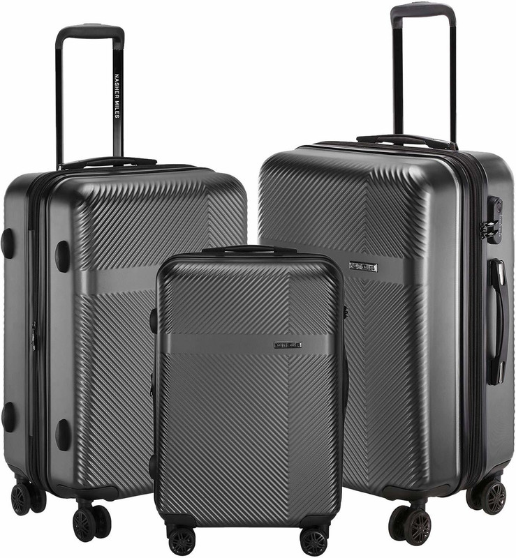 Nasher Miles HardSide Polycarbonate Luggage Set Of 3 Black Trolley Bag
