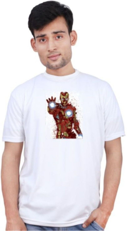 tn trends Printed Men & Women Round Neck White T-Shirt