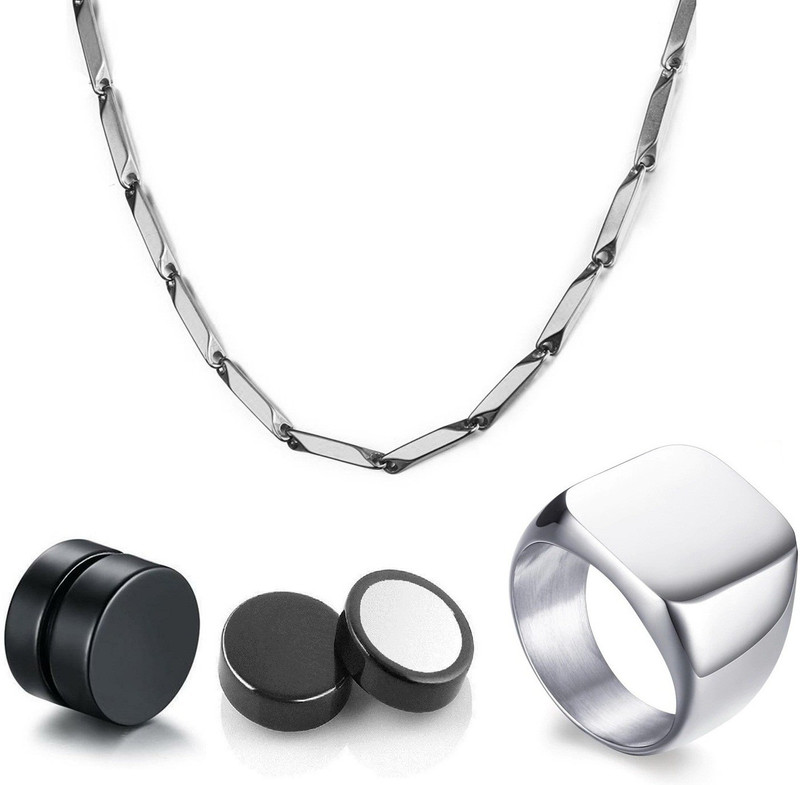 silvoswan Alloy, Stainless Steel Jewel Set(Black, Silver)