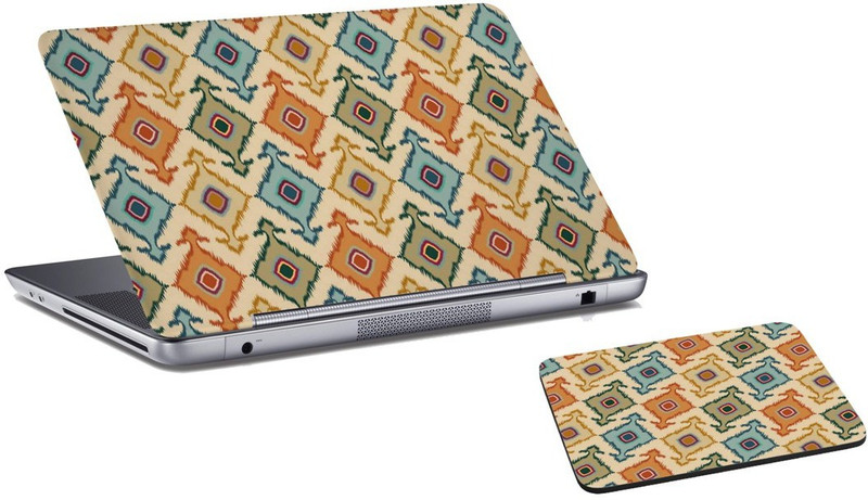 RADANYA Abstract Laptop Skin and Mouse Pad Combo Set RDLSPD02139 Combo Set(Multicolor)