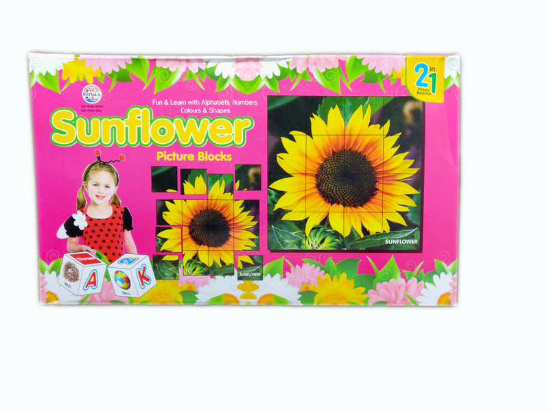 prem ratna toys 2 in 1 SUNFLOWER PICTURE BLOCK(Pink)