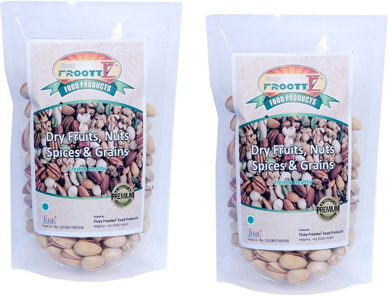 FLUXYFROOTTR PISTACHIO | PREMIUM SALTY SHELLED NUTS | NUTS (PACK OF 2) Pistachios(2 x 250 g)