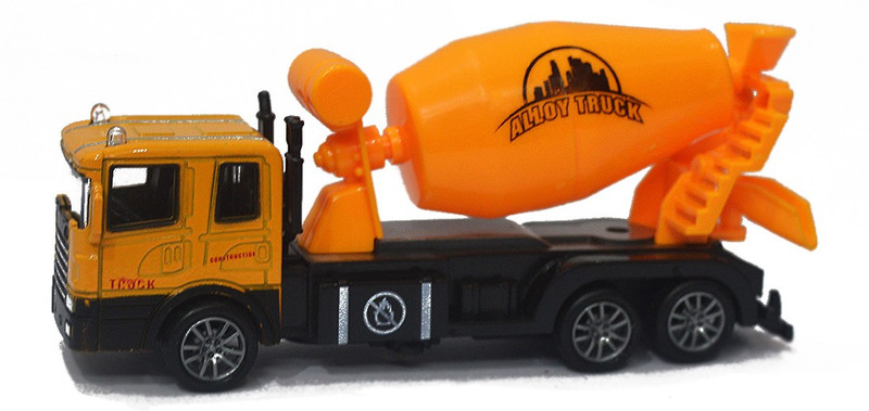 parags 1:60 Scale Cement Mixture Truck Diecast Metal Toy With Lights Pull Back(Yellow)