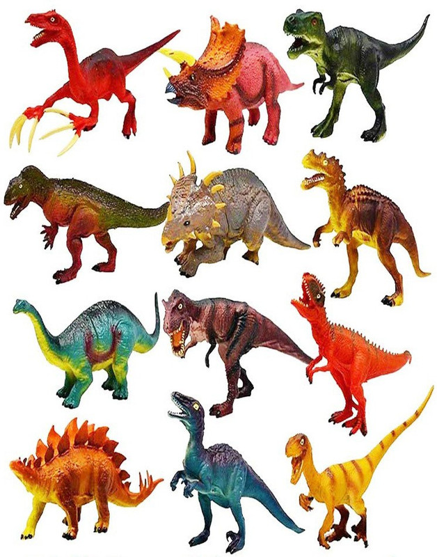 SAM Latest Dinosaur Set, Wild animals, Jungle Animals, Zoo Animals toy set pack of 12(Multicolor)