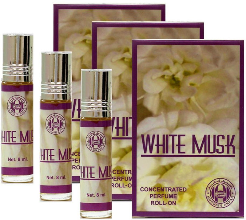 Anfar White Musk Fragrance Roll on Attar Pack of 3 - 8ml Floral Attar(Floral)