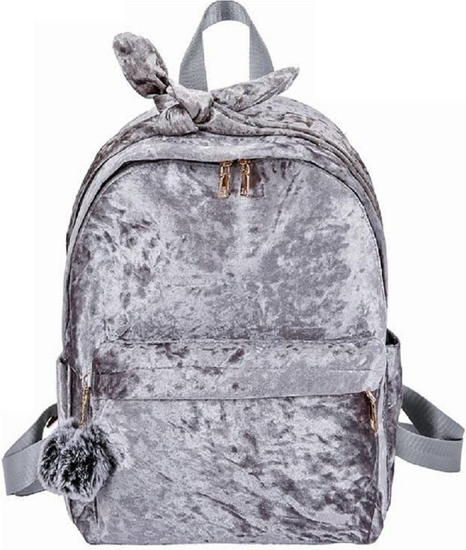 Grey velvet backpack shop