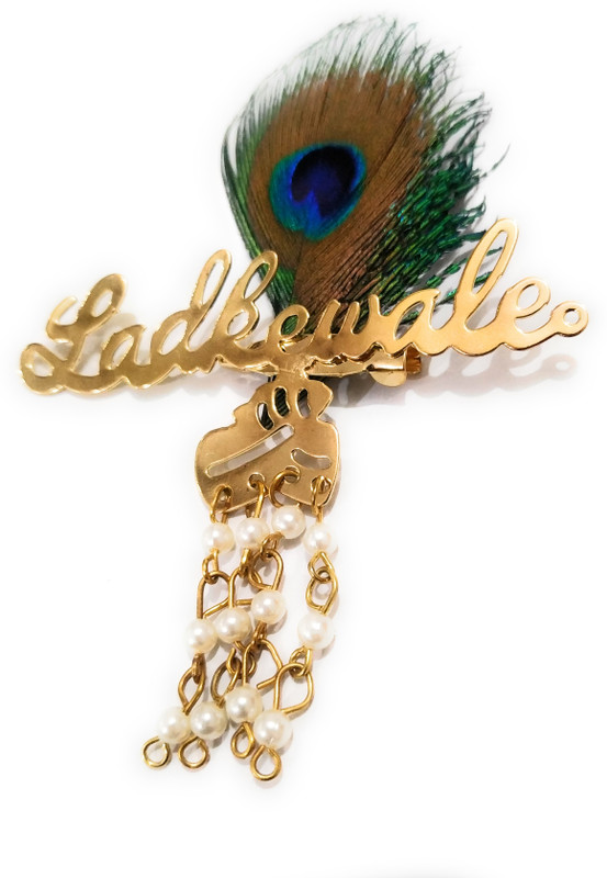 jainsaab 25 pcs Ladkewale With Peacock Feathers Brooch(Gold)
