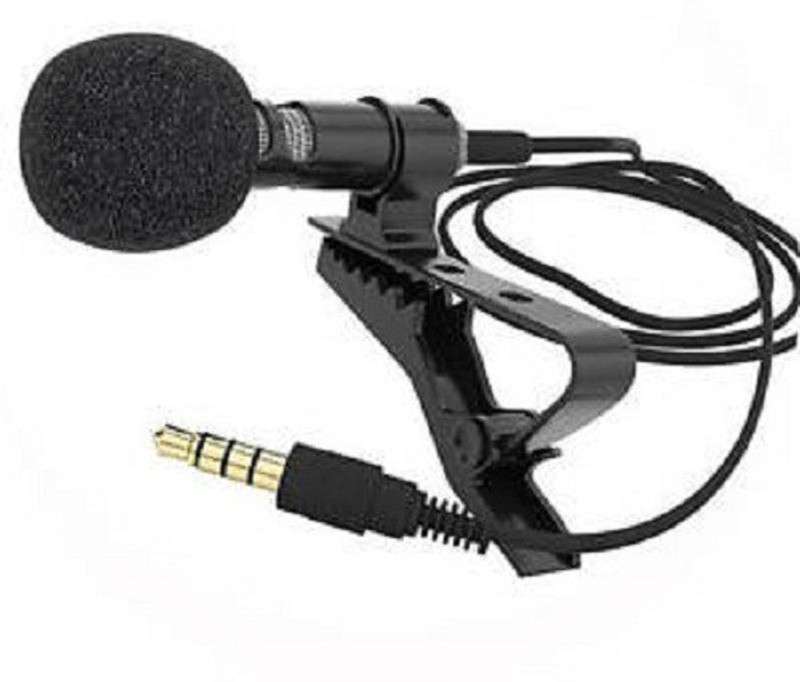 EWELL Digital Noise Cancellation 3.5mm Clip Collar Mic Condenser Camera Microphone