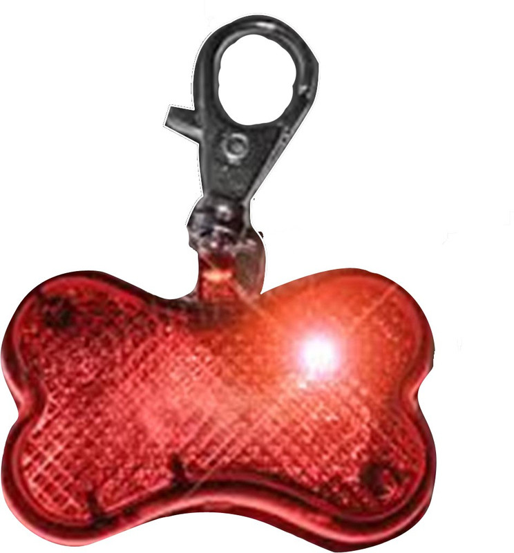puppyclan Led Reflective Flashing Pet/Dog Pendant Tag Embossed Red Dog Tag