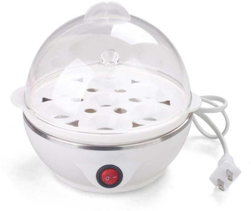 NIRVA Stainless Steel Egg Cooker, Egg Boiler, Egg Poacher Electric, Egg Steamer, 7 Egg Boiler Egg Cooker(White, 7 Eggs)