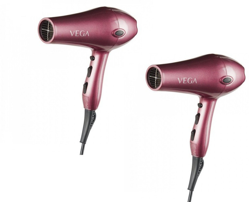 VEGA Pro Touch Hair Dryer Vhdp-02 Candy Pack Of 2 Hair Dryer(2000 W, Maroon)
