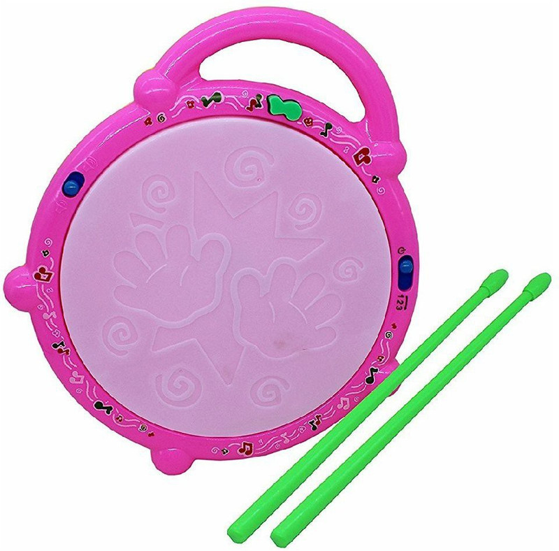 prisma collections Flash Drum Toy with 5 Visual 3D Lights, Music, 3 Game Modes(Multicolor)