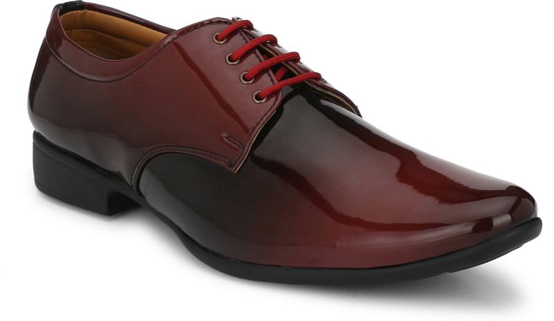 feet4life BLACK&RED Party Wear For Men(Red, Black)