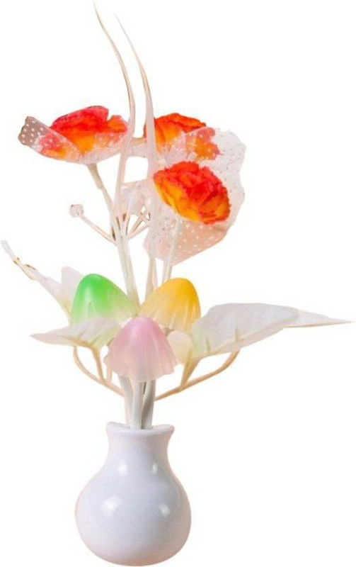 prixx Automatic On/Off Mushroom Color Changing Multi Color Led Sensor Flower Night Light Night Lamp(13 cm, Multicolor)