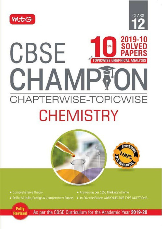 10 Years Cbse Champion Chapterwise-Topicwise Chemistry-Class- 12(English, Paperback, unknown)