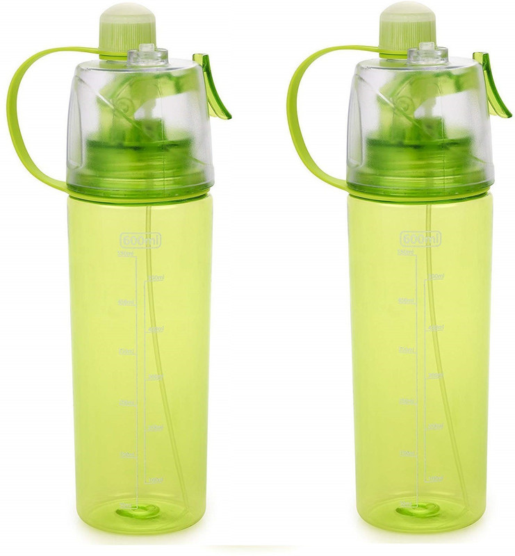 buyerdeals Spray water bottle 600 ml Bottle(Pack of 2, Green)