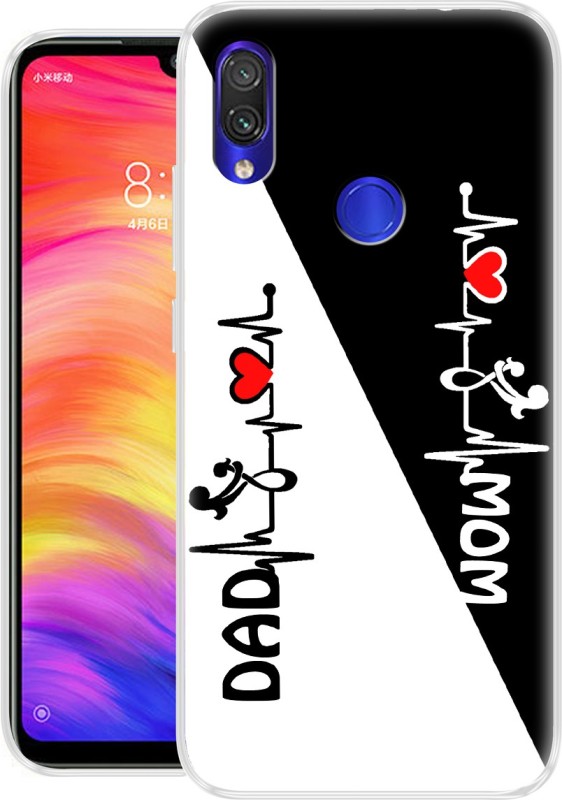 LoudCase Back Cover for Mi Redmi Note 7 Pro("MOM & DAD", Grip Case, Silicon)