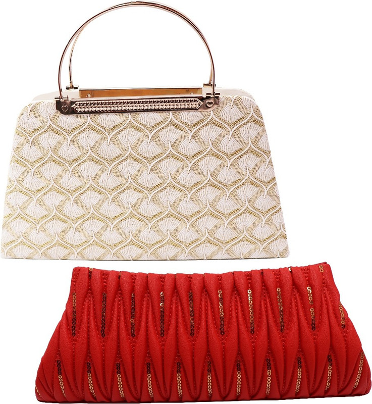 landloper Sports, Party, Formal, Casual Red, Beige  Clutch