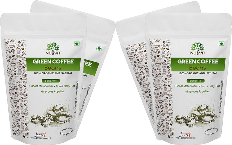 nutvit Green Coffee Beans for Weight management & belly fat burner -250g (Pack of 4) Instant Coffee(4 x 62.5 g)