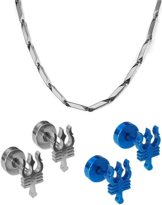 silvoswan Alloy, Stainless Steel Jewel Set(Silver, Blue)