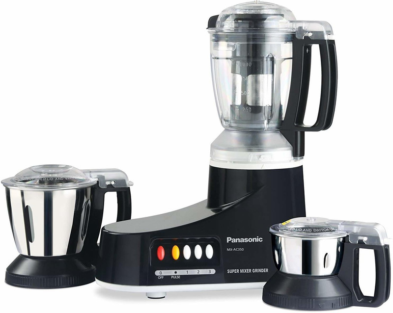 Panasonic MX-AC350 550 Mixer Grinder(Black, 3 Jars)