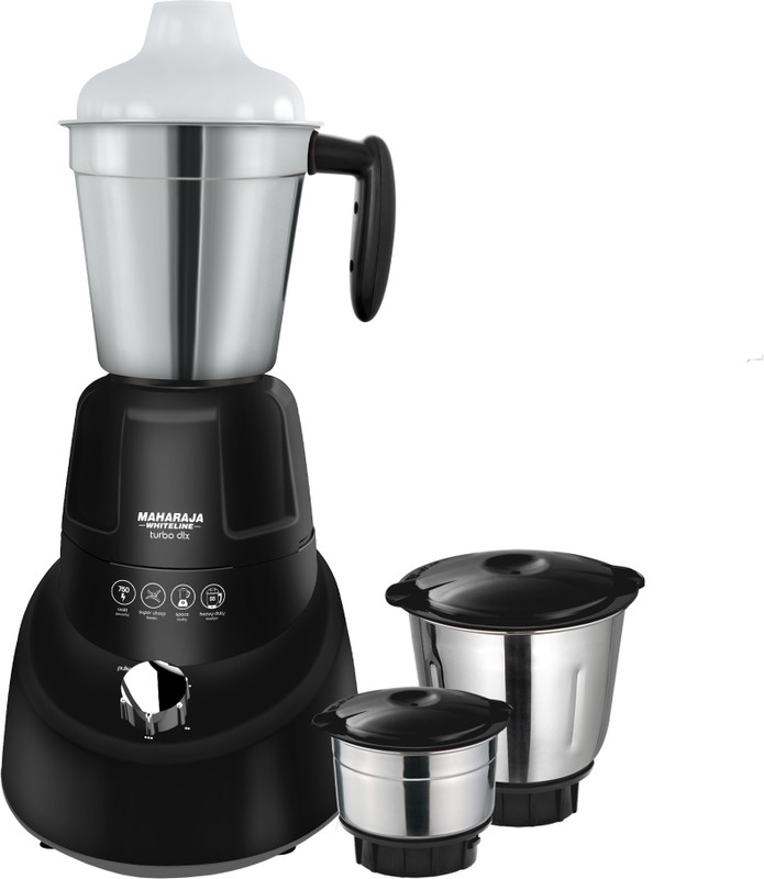 Maharaja Whiteline Turbo DLX 750 W Mixer Grinder(Silver, Black, 3 Jars)