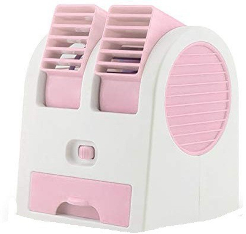 kaypee Mini Fan portable rechargeable mini fan/cooler with cooling crystal Pink USB PORT-2 Rechargeable Fan(Pink)
