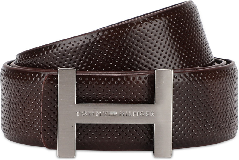 TOMMY HILFIGER Men Casual Brown Genuine Leather Belt