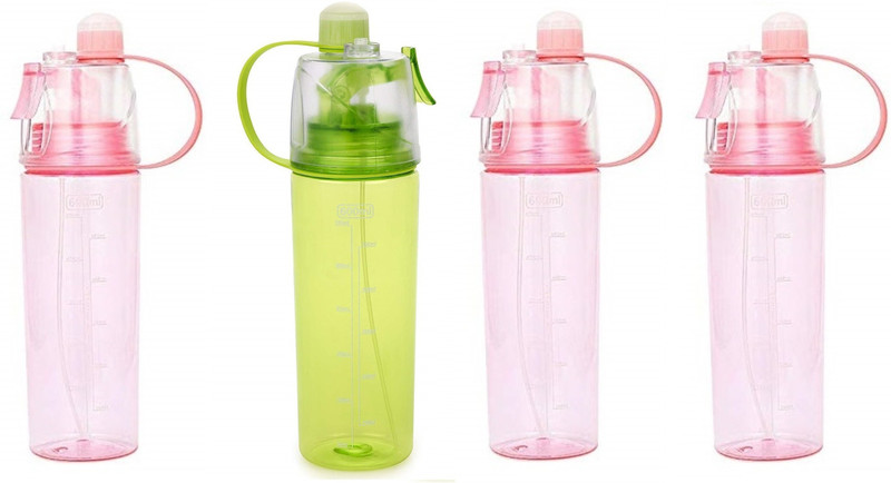 buyerdeals Spray water bottle pack of 4 600 ml Bottle(Pack of 4, Multicolor)