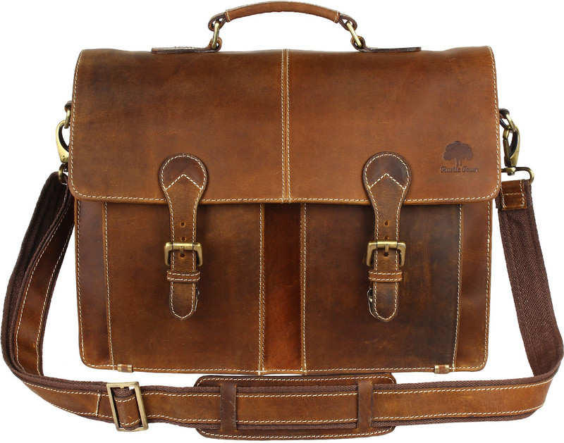 Rustic Town SHS161105ADN Medium Briefcase - For Men & Women(Brown)