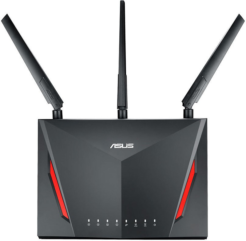 ASUS RT-AC86U Gaming Router 2.4 GHz, 5 GHz 3000 Mbps Wifi Speed Dual Band Internal & External Antenna Access Point Mode(Black)