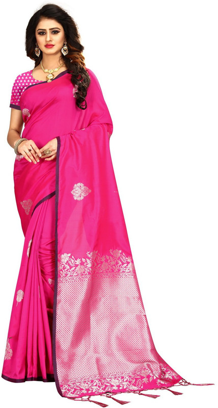 shoppershopee Embellished Tanchoi Poly Silk, Pure Silk Saree(Pink)