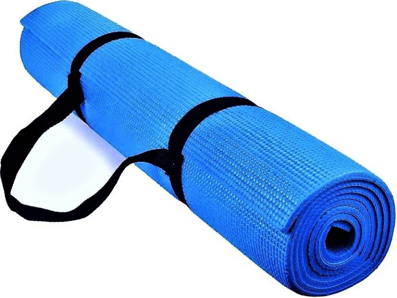 Quick Shel 100%EVA Eco Friendly Mat, Exercise & Gym Mat With Yoga Strap Blue 6 mm Yoga Mat