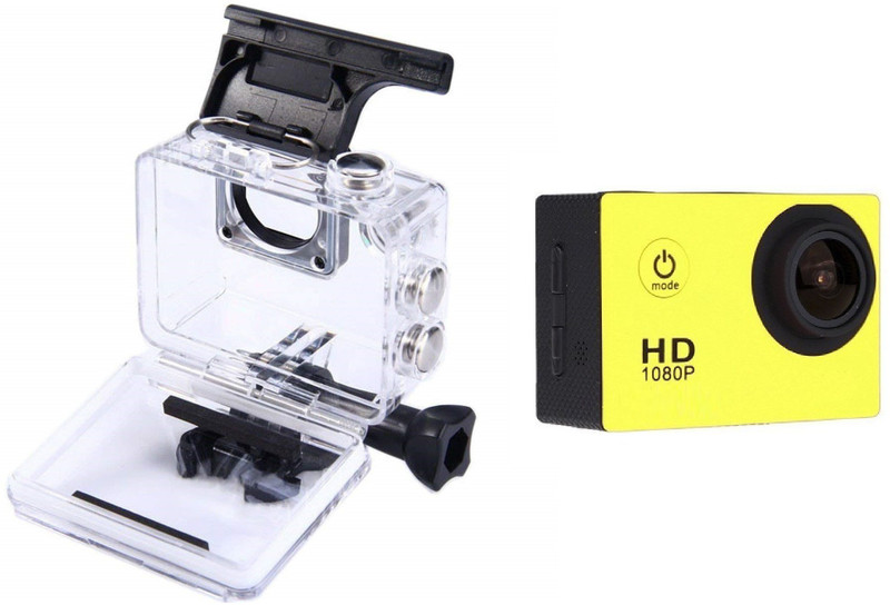 Rhonnium Plain 1080-HD Cam-026 ™ IP68 30m Waterproof HD 1080p Sports and Action Camera(Yellow, 12 MP)