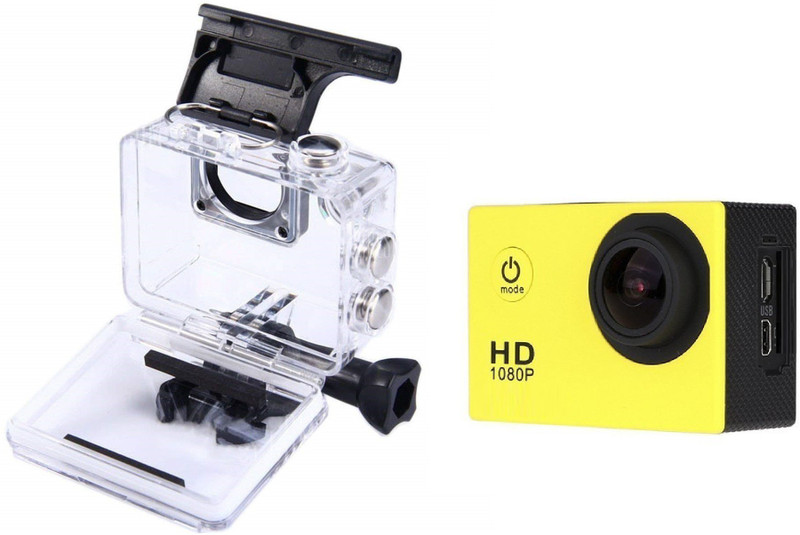 Rhonnium Plain 1080-HD Cam-028 ™ 1080P 12MP Sports Camera Full HD Sports and Action Camera(Yellow, 12 MP)