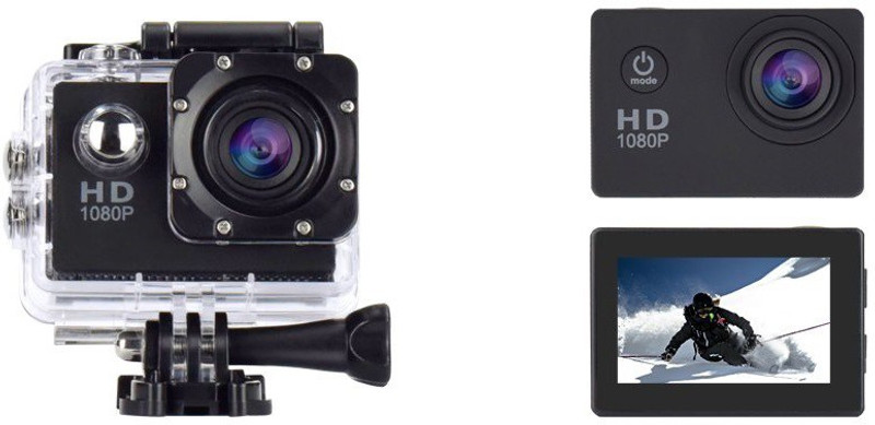 Rhonnium Plain 1080-HD Cam-029 ® 170 Degree Wide Angle Waterproof Sports and Action Camera(Black, 12 MP)