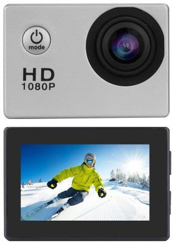 Rhonnium Plain 1080-HD Cam-042 ™ 30M Depth 16 MP Ultra HD Under Water Sports and Action Camera(Silver, 12 MP)