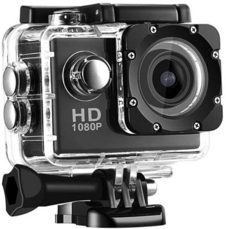 Rhonnium Plain 1080-HD Cam-006 ™ IP68 30m Waterproof HD 1080p Sports and Action Camera(Black, 12 MP)