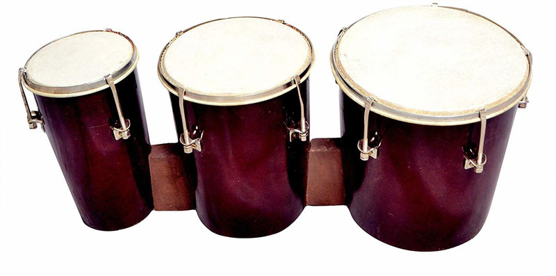rose musical Wooden Triple Bongo Wooden Bongo(15 cm)