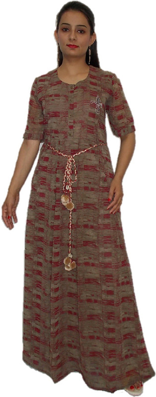 vinayak fashion Women Maxi Brown Dress