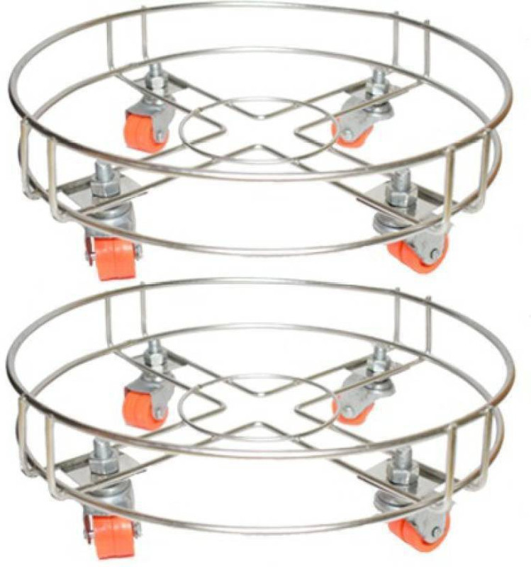 kanyka (2 trolley) with heavy wheels Gas Cylinder Trolley(Silver, Orange)