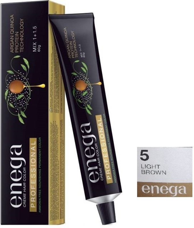 enega Professional Ammonia free No.5 Hair Color(Light Brown)