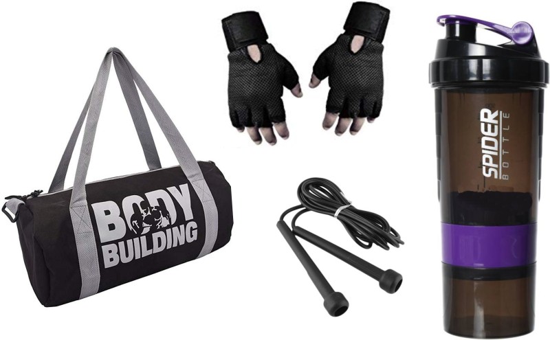 S.Blaze Gym Bag Combo of 4 pcs Set Gym & Fitness Kit